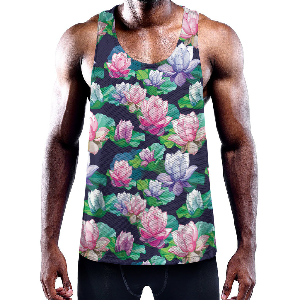 Vintage Lotus Floral Print Training Tank Top