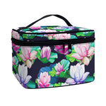 Vintage Lotus Floral Print Travel Makeup Bag