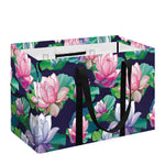Vintage Lotus Floral Print Utility Tote Bag