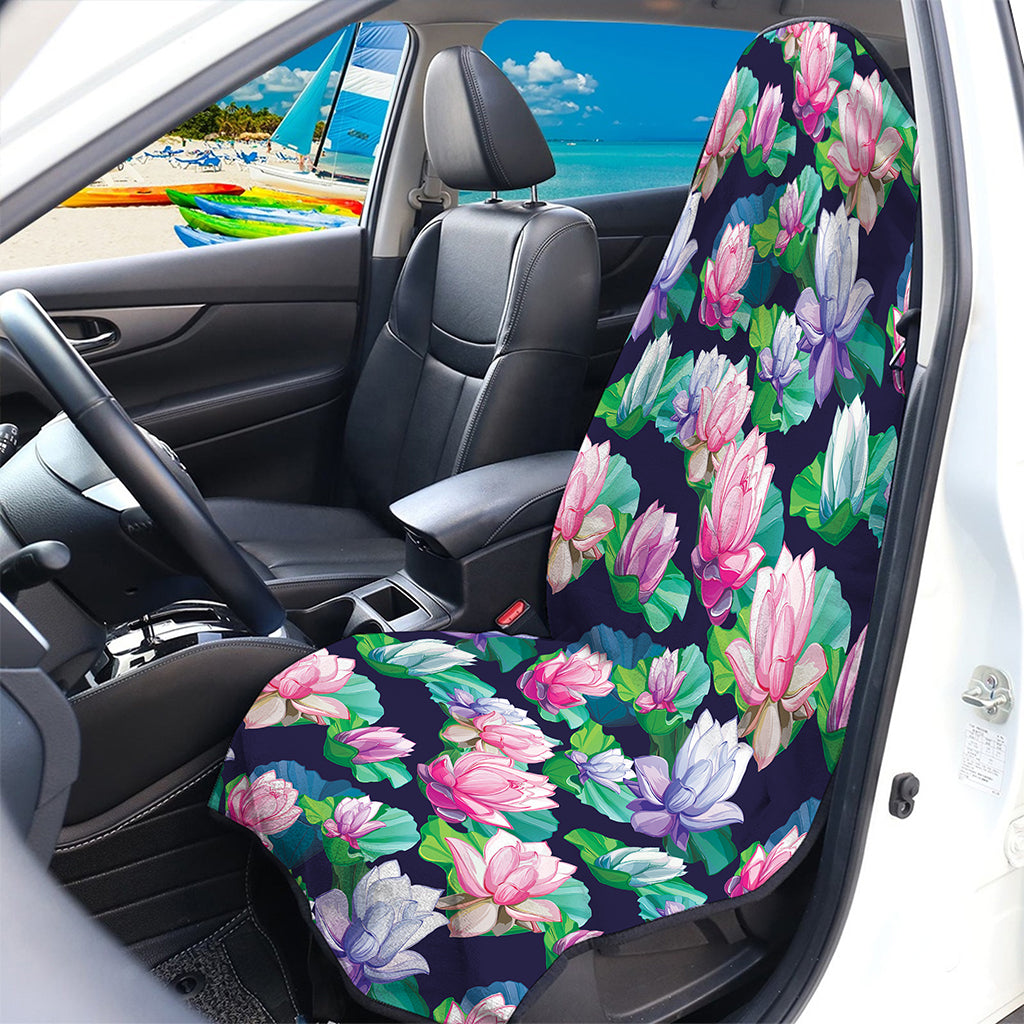 Vintage Lotus Floral Print Waterproof Car Seat Cover