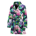 Vintage Lotus Floral Print Women's Bathrobe