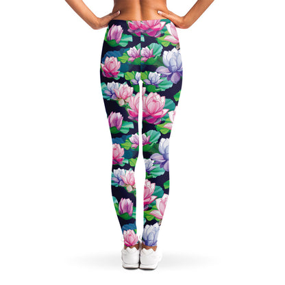 Vintage Lotus Floral Print Women's Leggings