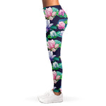 Vintage Lotus Floral Print Women's Leggings