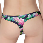 Vintage Lotus Floral Print Women's Thong