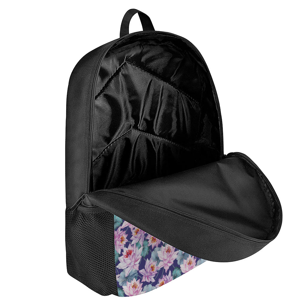 Vintage Lotus Flower Print 17 Inch Backpack
