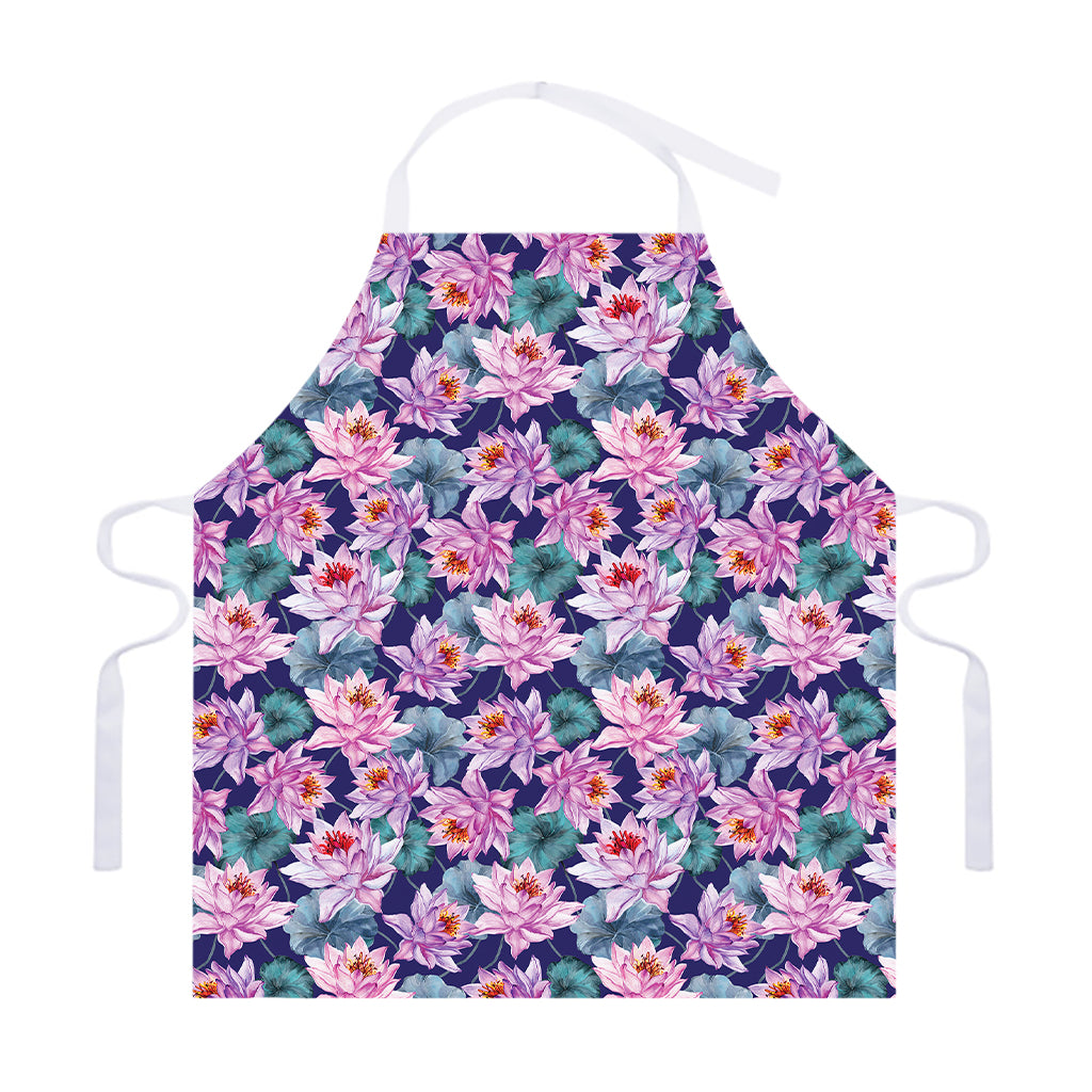 Vintage Lotus Flower Print Adjustable Apron