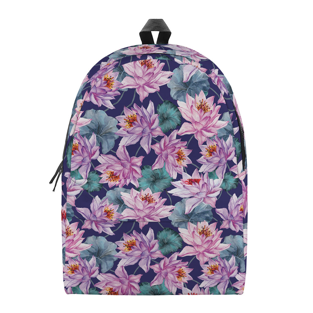 Vintage Lotus Flower Print Backpack