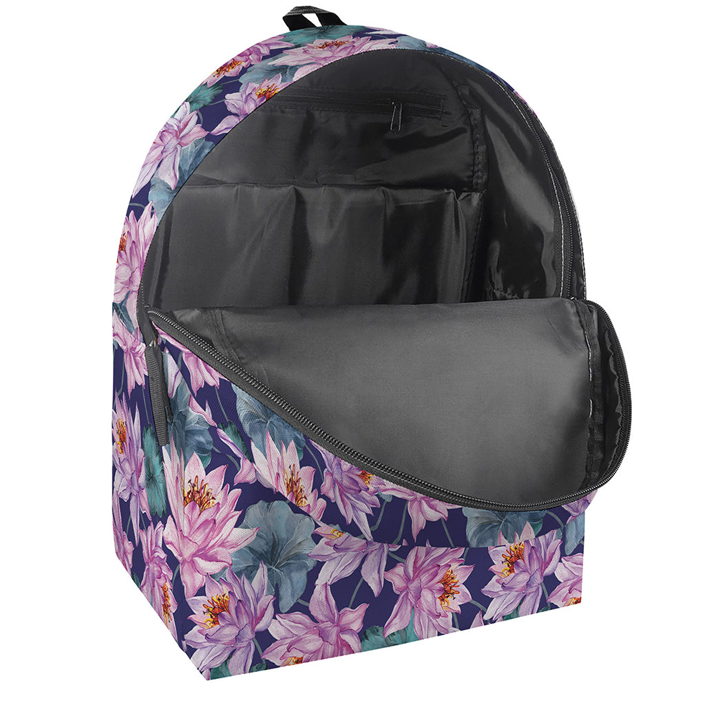 Vintage Lotus Flower Print Backpack