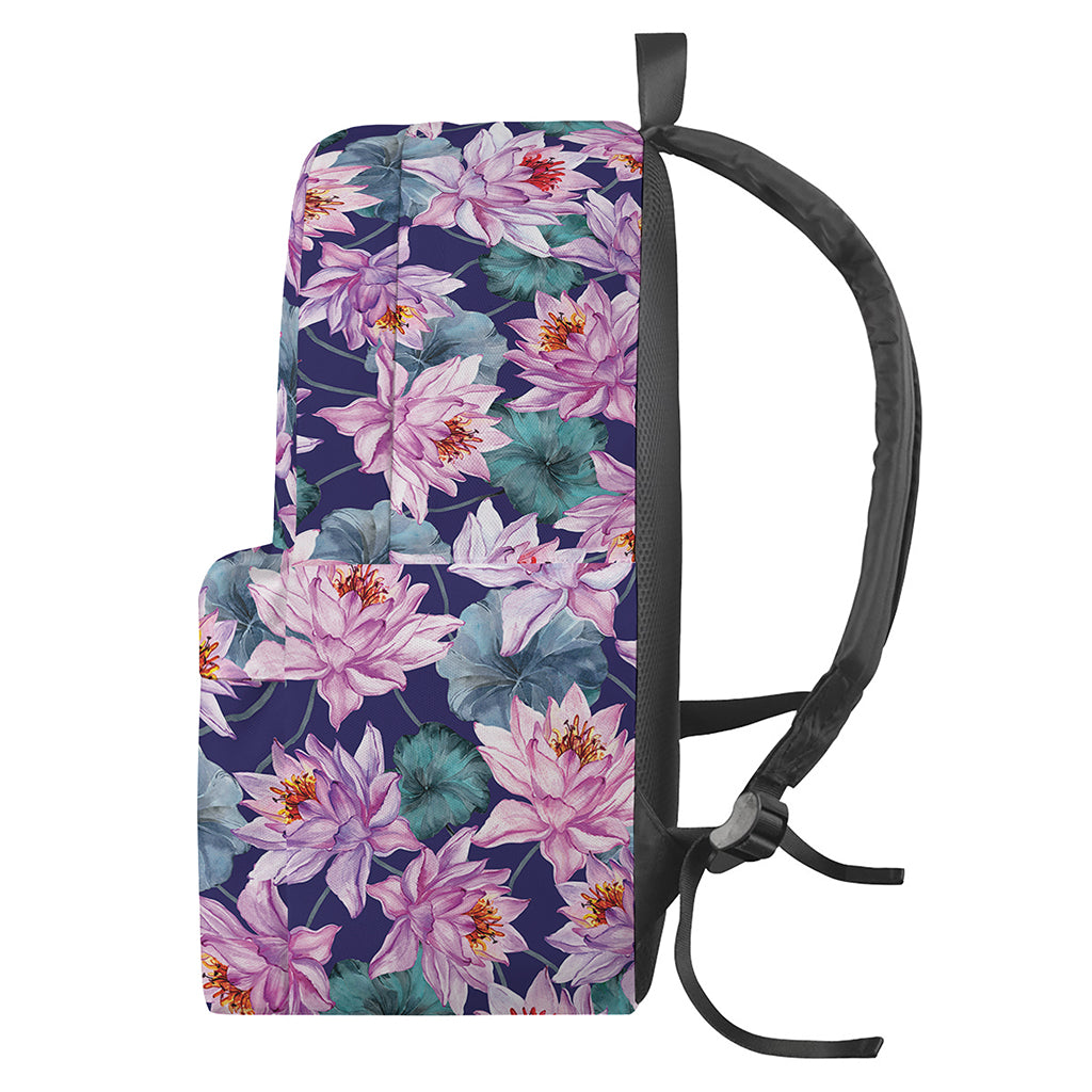 Vintage Lotus Flower Print Backpack