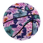 Vintage Lotus Flower Print Basketball