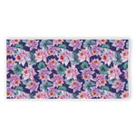 Vintage Lotus Flower Print Beach Towel