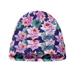 Vintage Lotus Flower Print Beanie
