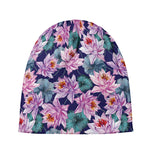 Vintage Lotus Flower Print Beanie