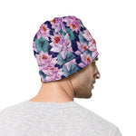 Vintage Lotus Flower Print Beanie
