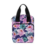 Vintage Lotus Flower Print Bible Tote Bag