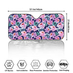 Vintage Lotus Flower Print Car Windshield Sun Shade