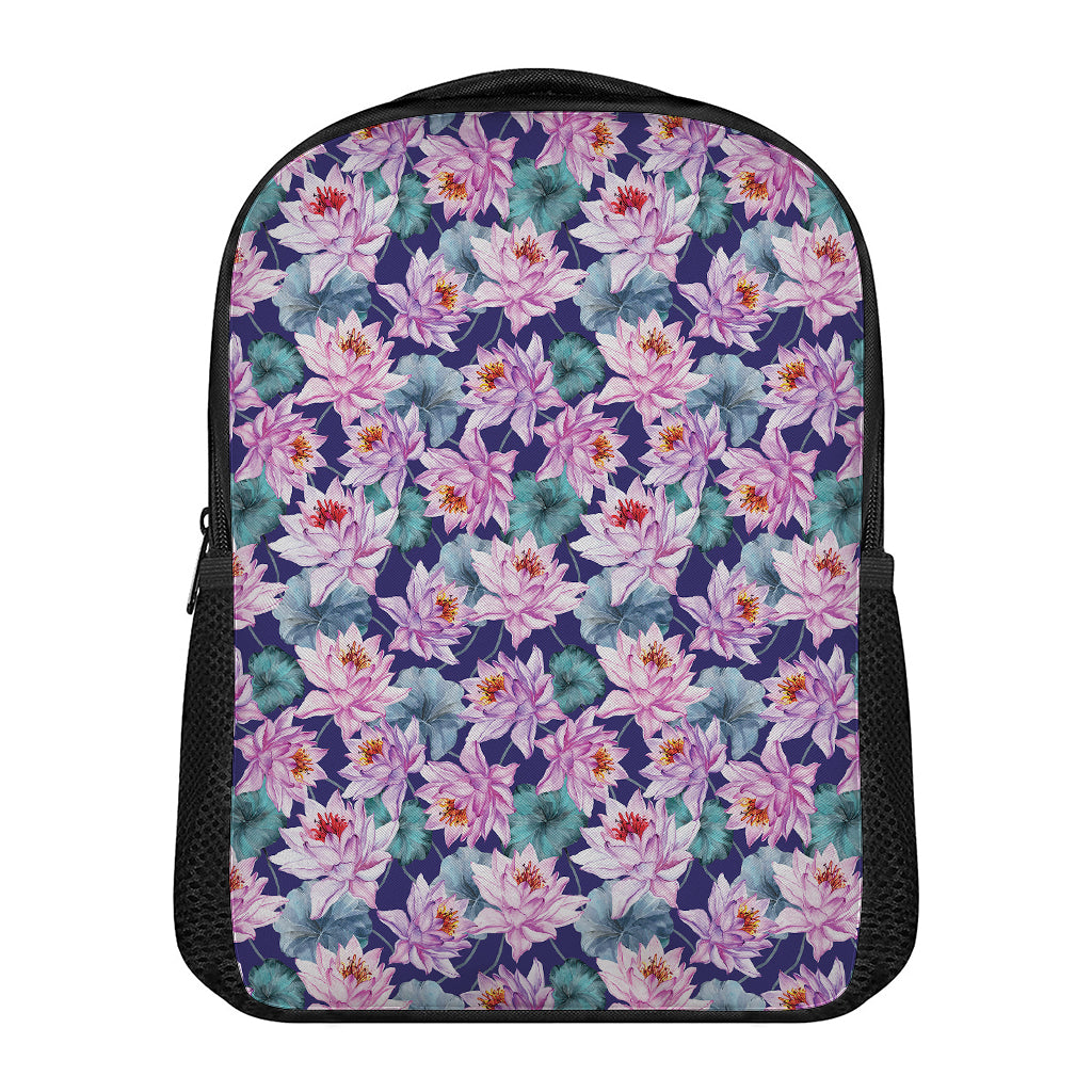 Vintage Lotus Flower Print Casual Backpack