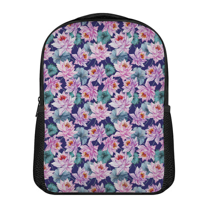 Vintage Lotus Flower Print Casual Backpack