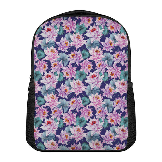 Vintage Lotus Flower Print Casual Backpack