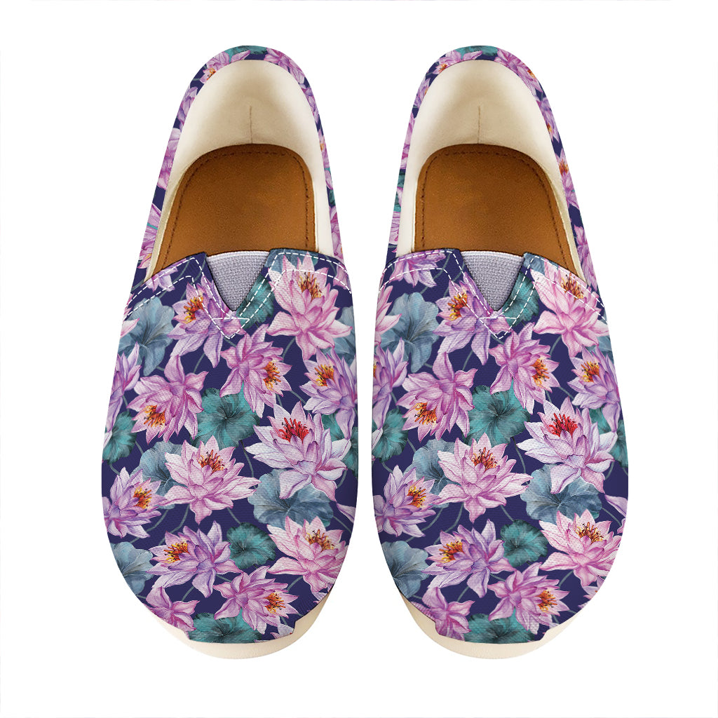 Vintage Lotus Flower Print Casual Shoes