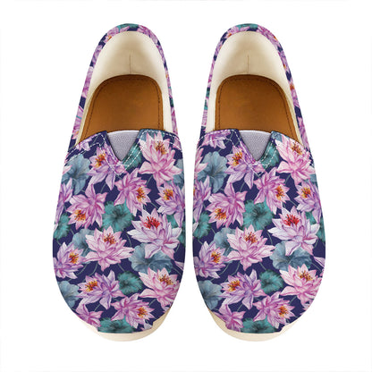Vintage Lotus Flower Print Casual Shoes