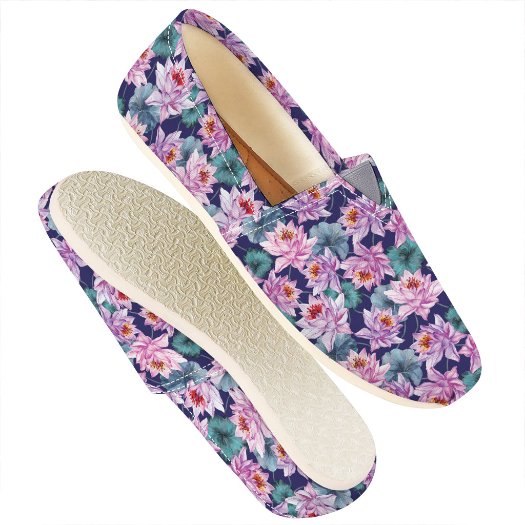 Vintage Lotus Flower Print Casual Shoes