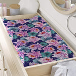 Vintage Lotus Flower Print Changing Pad Cover