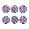 Vintage Lotus Flower Print Coaster Set