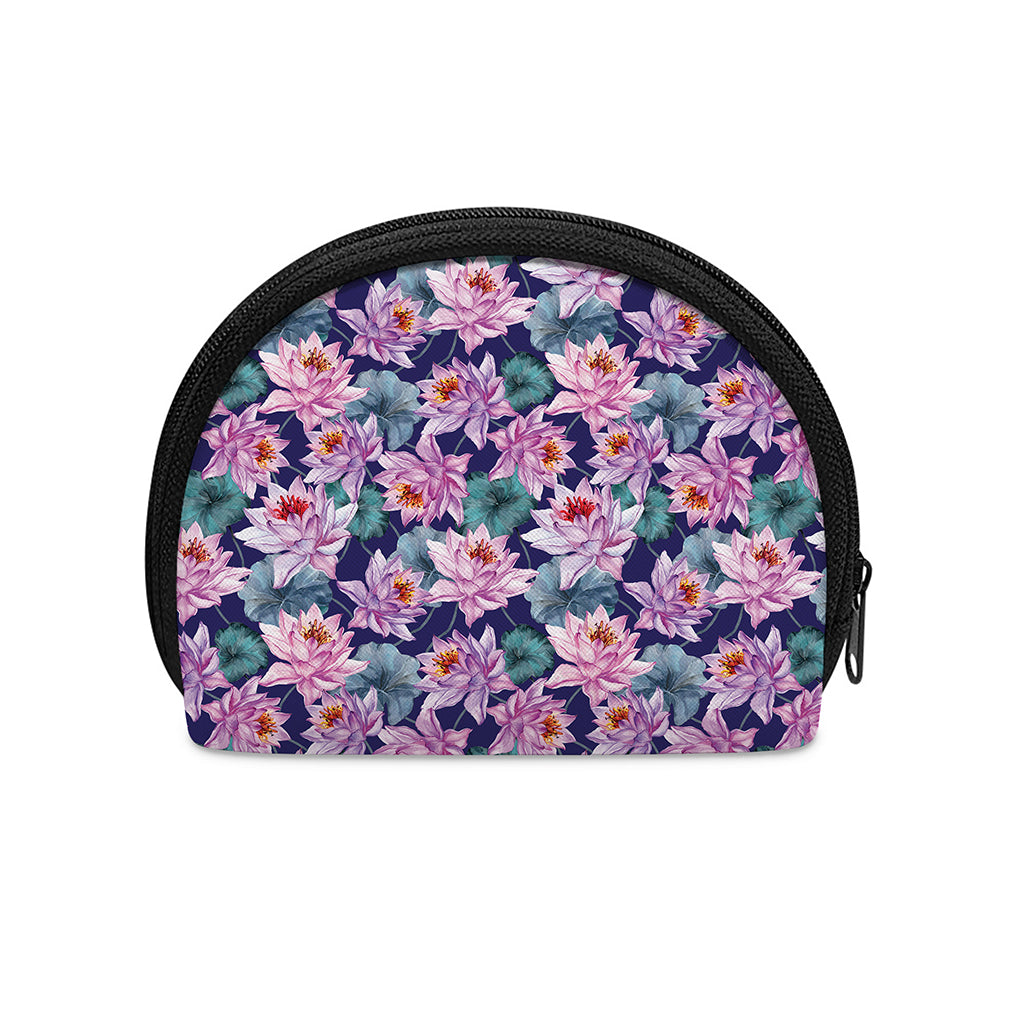 Vintage Lotus Flower Print Coin Purse