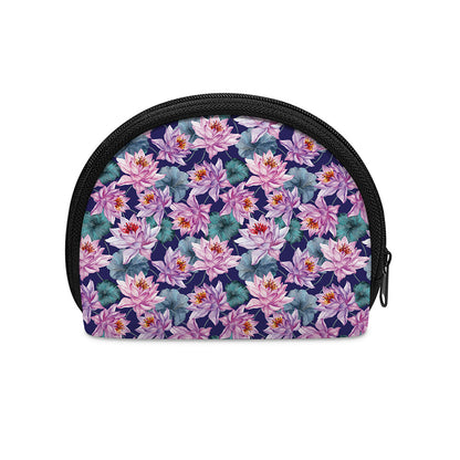 Vintage Lotus Flower Print Coin Purse