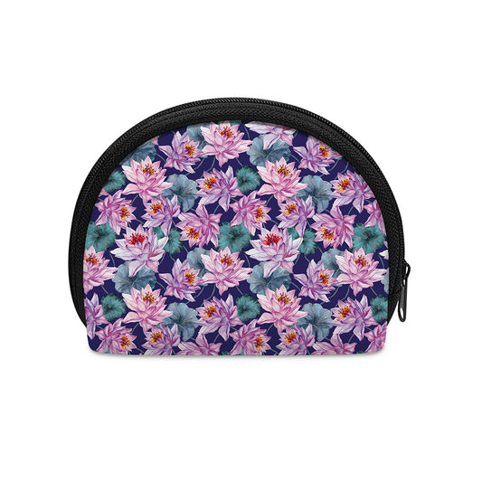 Vintage Lotus Flower Print Coin Purse