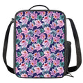 Vintage Lotus Flower Print Crossbody Lunch Bag