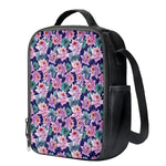 Vintage Lotus Flower Print Crossbody Lunch Bag