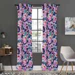Vintage Lotus Flower Print Curtain