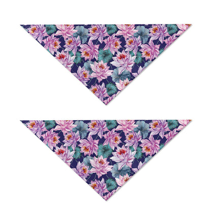 Vintage Lotus Flower Print Dog Bandana