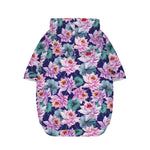 Vintage Lotus Flower Print Dog Zip Up Hoodie