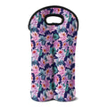 Vintage Lotus Flower Print Double Neoprene Wine Tote