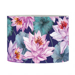 Vintage Lotus Flower Print Drum Lamp Shade