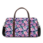 Vintage Lotus Flower Print Duffle Bag