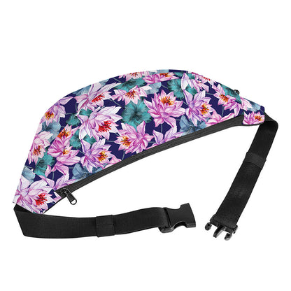 Vintage Lotus Flower Print Fanny Pack