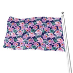 Vintage Lotus Flower Print Flag