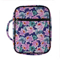 Vintage Lotus Flower Print Front Pocket Bible Bag