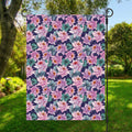 Vintage Lotus Flower Print Garden Flag