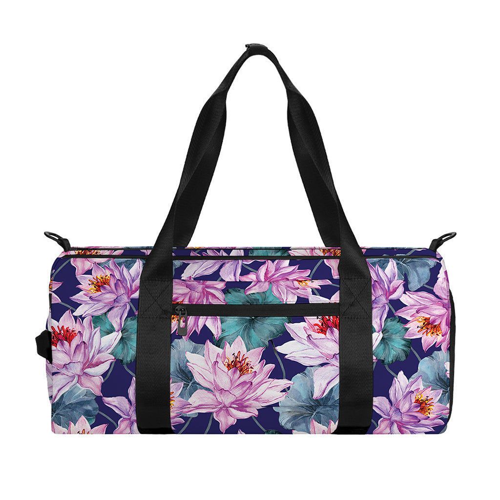 Vintage Lotus Flower Print Gym Bag