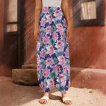 Vintage Lotus Flower Print Harem Pants