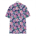 Vintage Lotus Flower Print Hawaiian Shirt