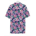 Vintage Lotus Flower Print Hawaiian Shirt
