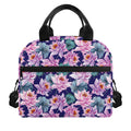 Vintage Lotus Flower Print Insulated Lunch Bag
