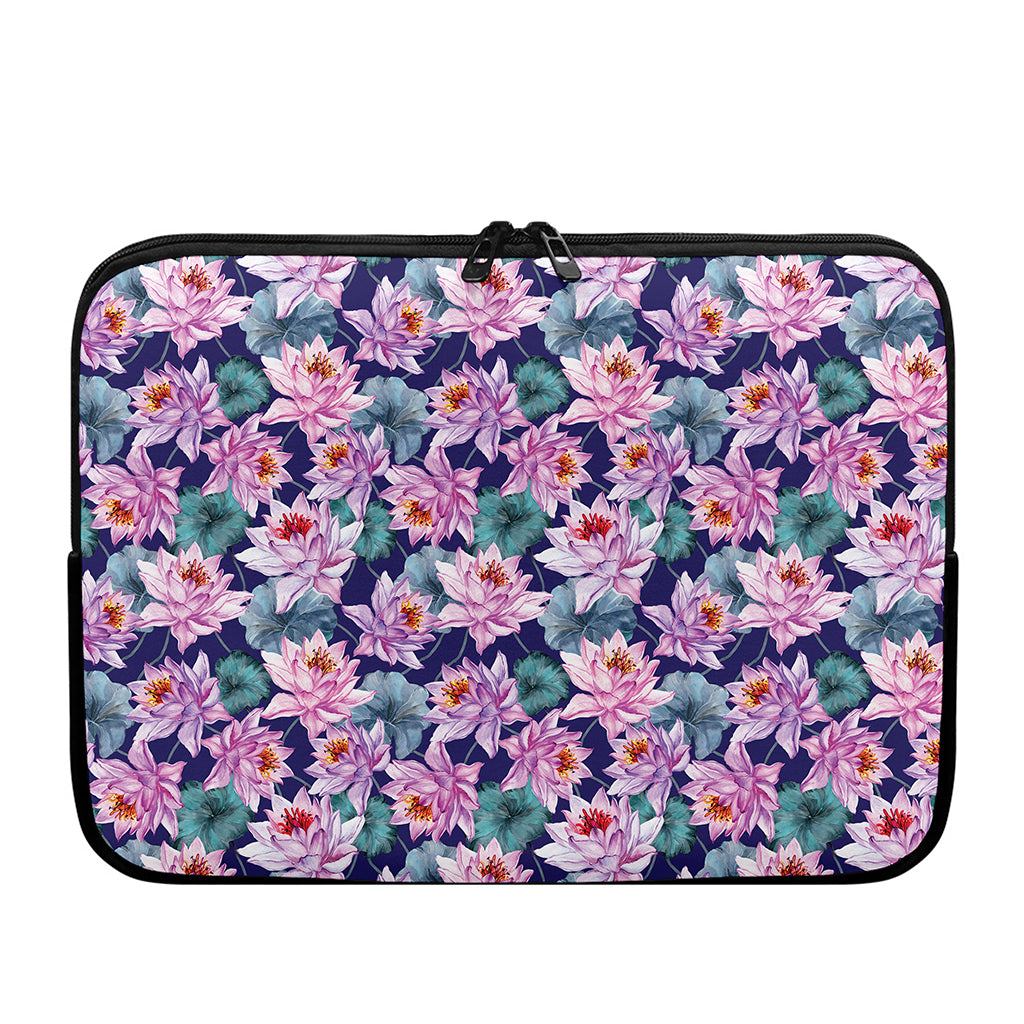Vintage Lotus Flower Print Laptop Sleeve