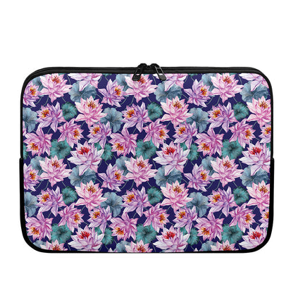 Vintage Lotus Flower Print Laptop Sleeve